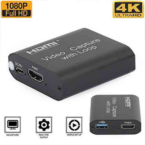 Video Capture Card with Loop Out HDMI To HDMI USB 2.0