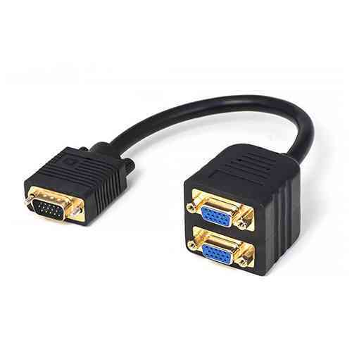 VGA Splitter Cable VGA 1 M to VGA 2 F Adapter Converter