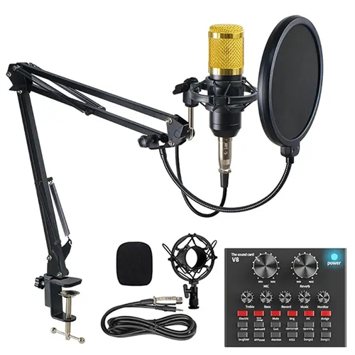 Professional Condenser Microphone with V8 Soundcard