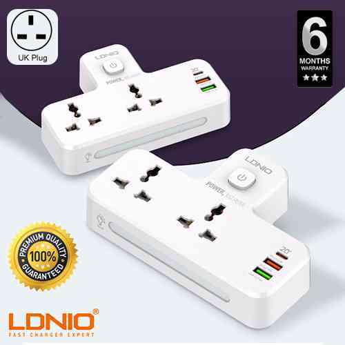 LDNIO Power Socket 2 Port with 2 USB and 1 USB-C PD & QC3.0 UK Plug