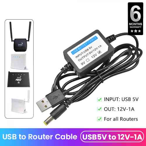 USB 5V to 12V 1A Converter cable For Routers USB BOOST CABLE