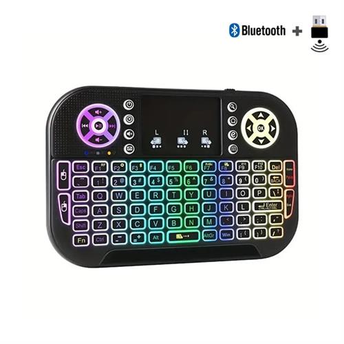 Mini Bluetooth Keyboard with Touchpad + 2.4GHz Backlit Keyboard