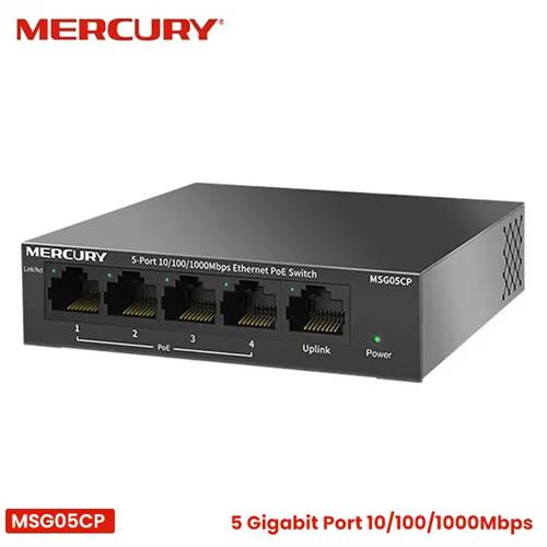 MERCURY 5 Port Gigabit POE Network Switch MSG05CP