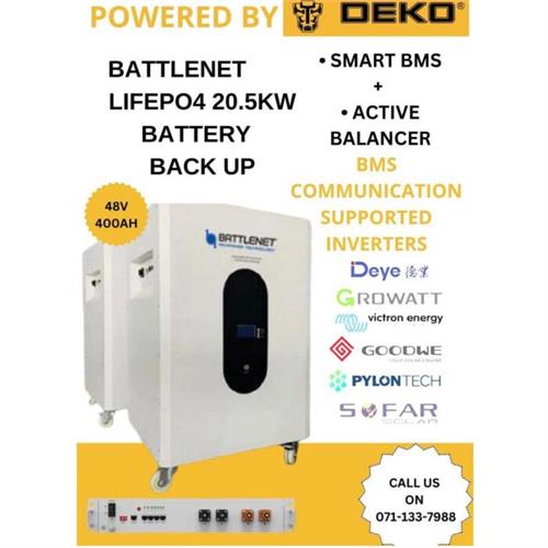 48V/400AH BATTLENET LIFEPO4 POWER WALL 5 YEARS WARRANTY