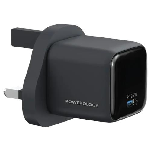 Powerology Volt-X 25W Mini Gan Wall Charger With Cable