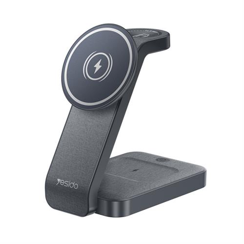 Yesido DS26 20W Wireless Fast Charging With Nightlight Foldable Design 3 in1 Desktop Stand Wireless Charger