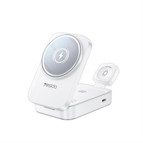 Yesido DS27 15W Wireless Fast Charging Multiple Protections Foldable Design 3-in-1 Desktop Wireless Charger