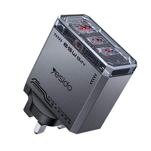 Yesido YC147 65W Mecha GaN Three-port Fast Charger,UK Plug