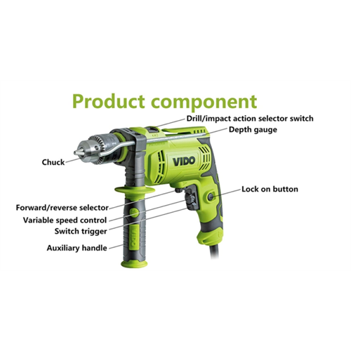 VIDO ELECTRICITY POWER TOOLS 750W 13MM HAND IMPACT DRIVER HAMMER DRILL