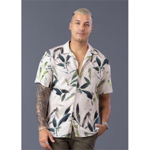 Casual Wear Printed Cuban Collar Shirt