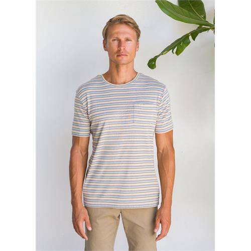 Casual Wear Stripe Crew Neck T-shirt With PKT