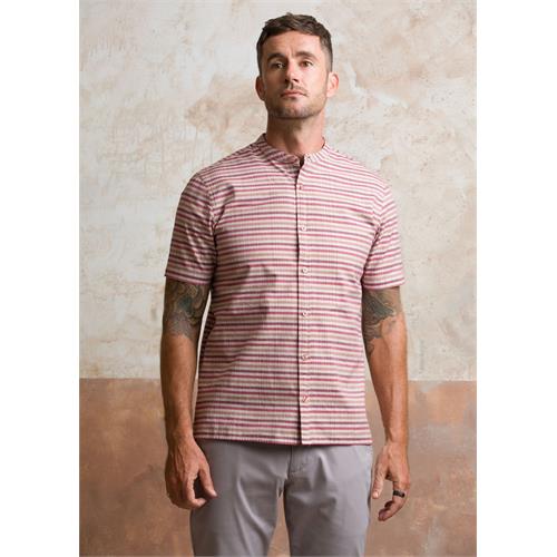 Casual Wear Stripe Manderine Collar S/S Shirt