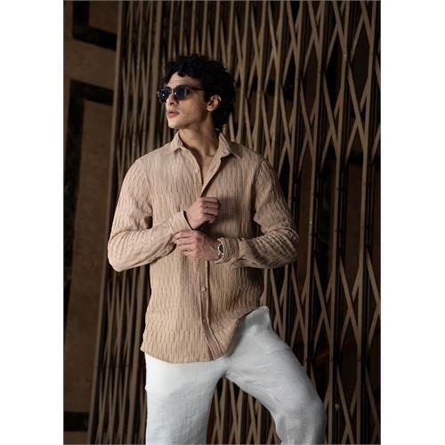 Casual Wear Textured L/S Shirt