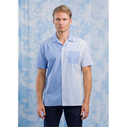 CASUAL WEAR TWO TONE CUBAN COLLAR S/S SHIRT