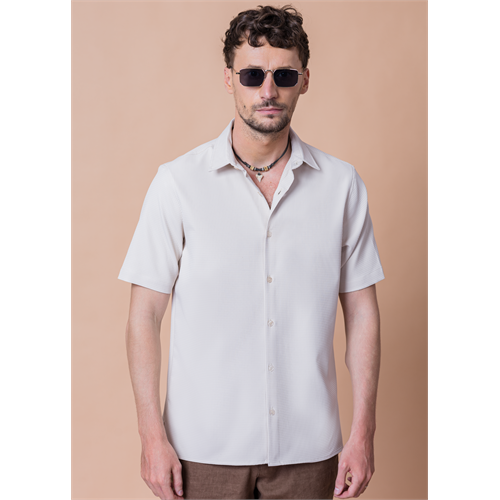 Casual Wear Waffle Short Sleeve Shirt