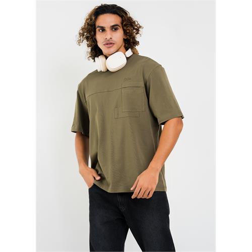 Oversized Crew Neck T-shirt With PKT Detail