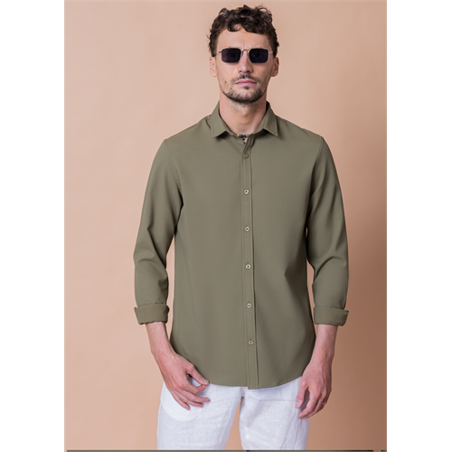 Slim Fit Waffle Long Sleeve Shirt
