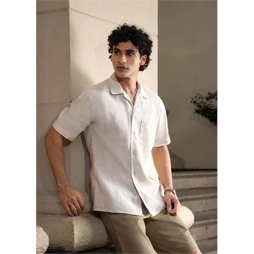 Stripe Camp Collar S/S Shirt