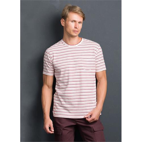 STRIPE CREW NECK WITH PKT