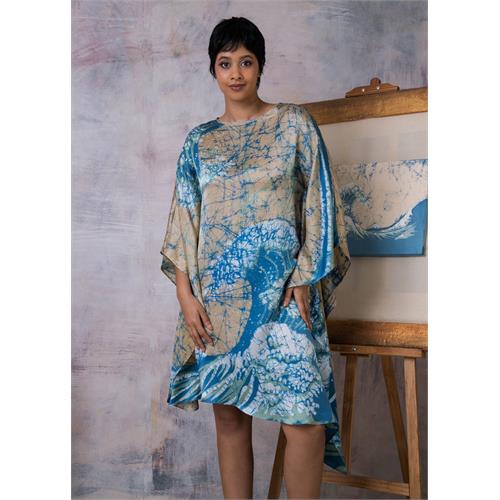 Hokusai The Great Wave Painting inspired kaftan dress