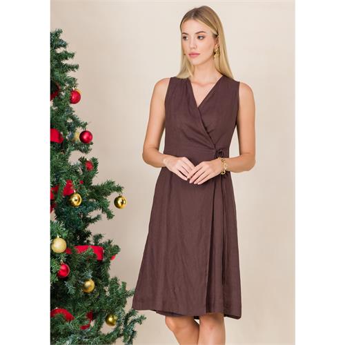 Sleeveless wrap dress