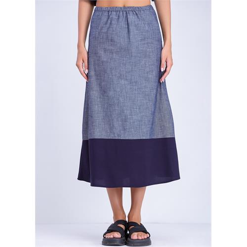 A Line Skirt With Contrast Panel