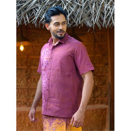 Batik block printed mens shirt
