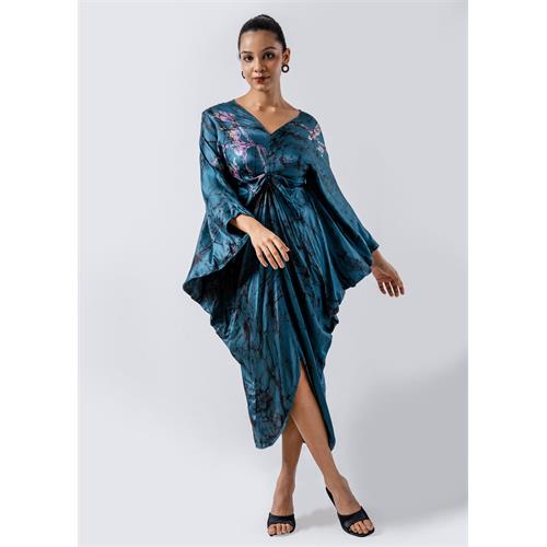 Batik Floral Draped Kaftan