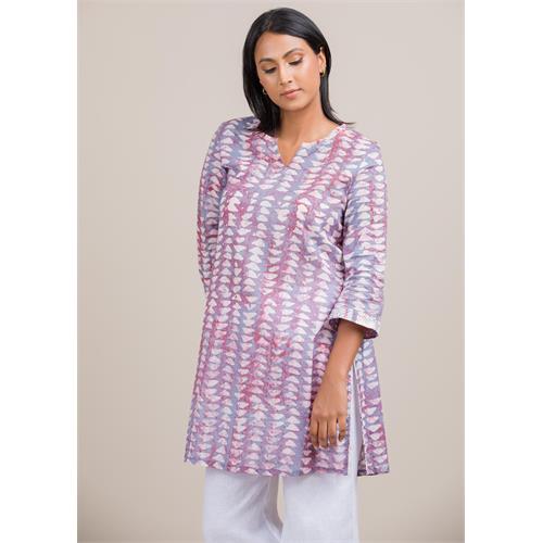 batik kurtha top with cuff detailed