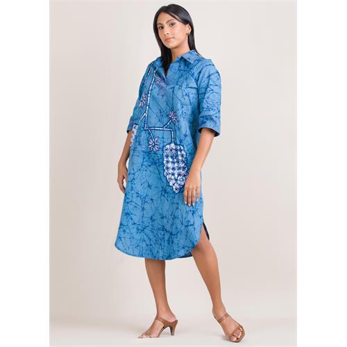 Batik shirt dress