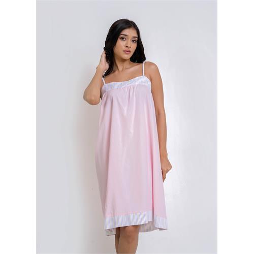 Contrast Panel Detail Strappy Night Dress