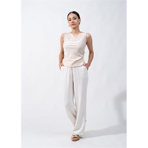 Cowl Neck Blouse With Side Ruching