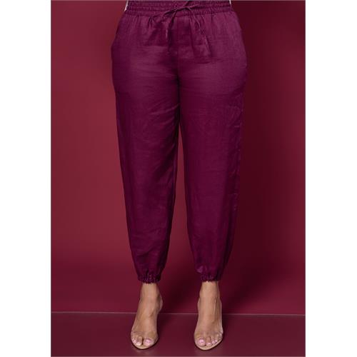 Draw Cord Linen Pant With Elasticated Hem