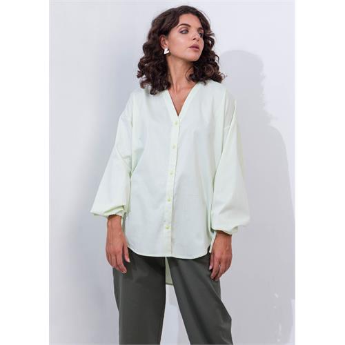 Drop Shoulder Button Down Blouse