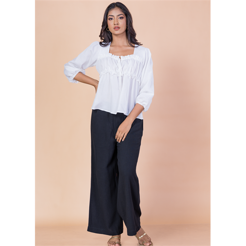 Frill detailed square neck top