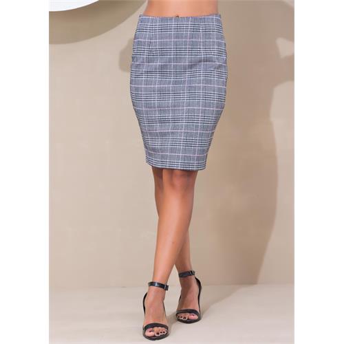 Plaid pencil skirt