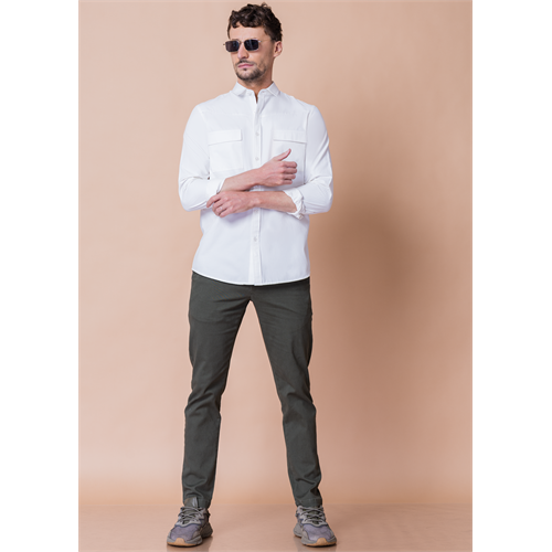 Poly Textured Long Sleeve Shirt