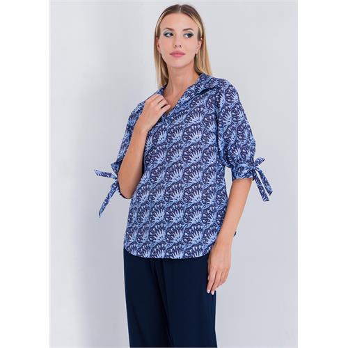 Printed Blouse With Ties