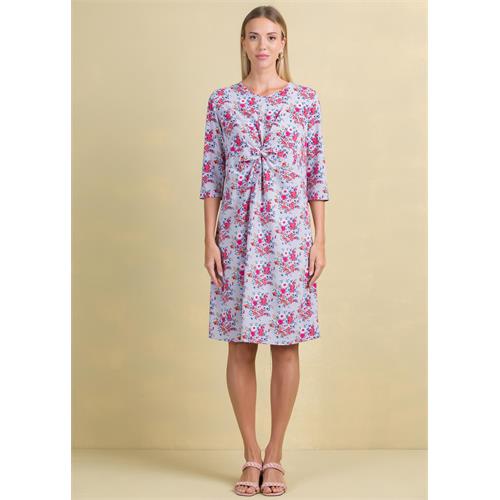 Printed dress with front twist