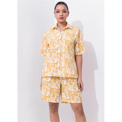 Printed Short Sleeve Blouse