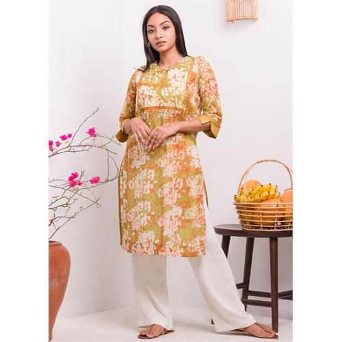 Round Neck Batik Kurtha Top