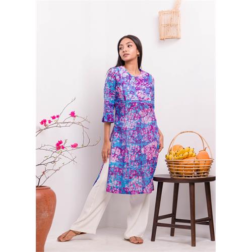 Round Neck Batik Kurtha Top