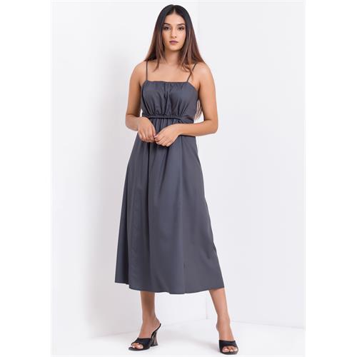 Shirring Detailed Midi Dress