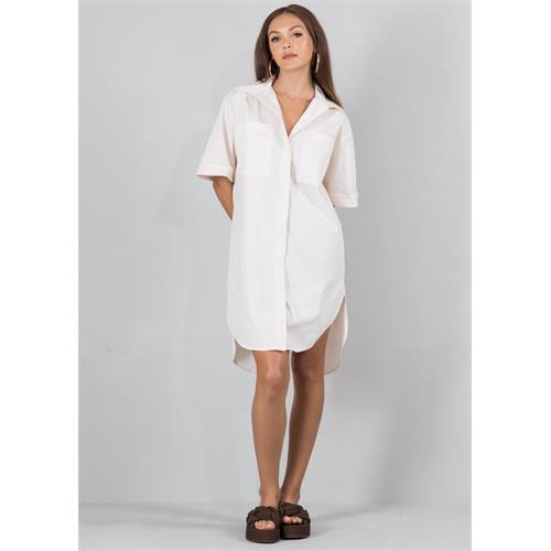 Shirt dress with large pockets