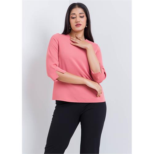 Three Quater Sleeve Round Neck Blouse