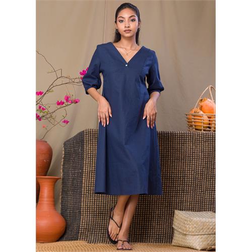 V Neck Linen Dress