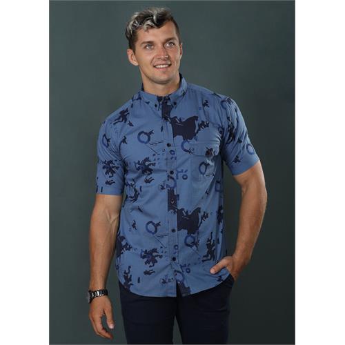 Blue Jason Printed S/S Shirt