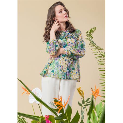 Floral Printed Blouse With Frill Detail