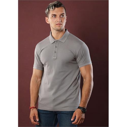 Fossil Grey Polo T-Shirt (Slim)