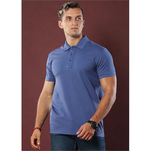 Pigeon Blue Polo T-Shirt (Slim)